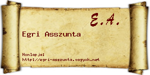 Egri Asszunta névjegykártya